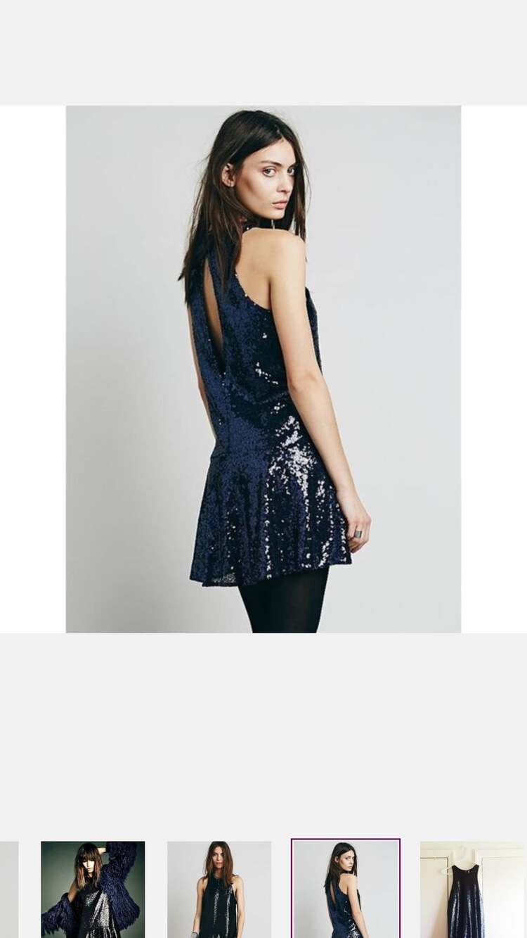 Free People Black Sequin Liquid Shine Mini Dress Flare Sz XS